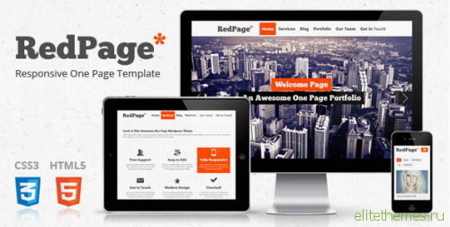 Red Page Creative Responsive One Page Template FULL