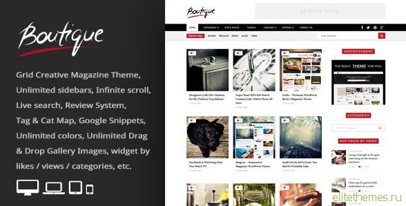 Boutique Grid - Creative Magazine WordPress Theme