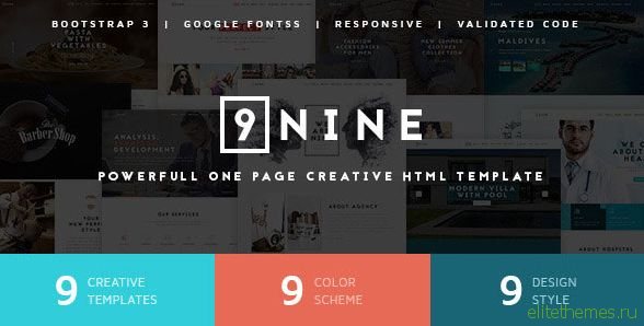 Nine - Multipurpose Unique One Page template