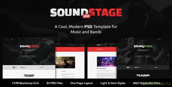 SoundStage - A Rockin' PSD Music Template