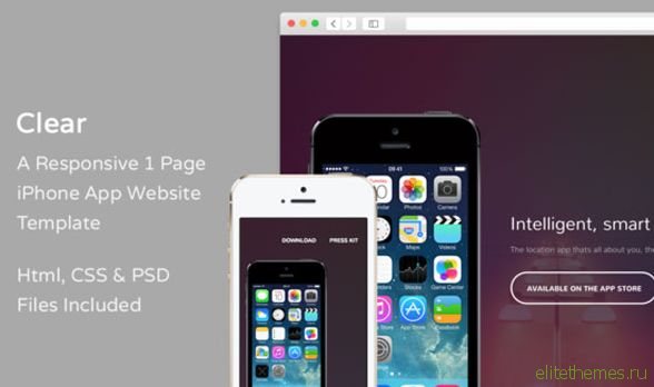 Clear - Creativemarket iPhone App Website Template