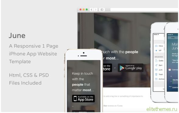 June - Creativemarket iPhone App Website Template