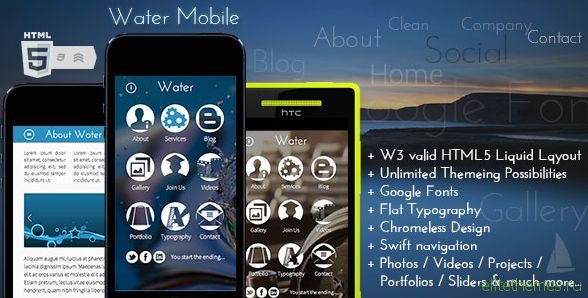 Water Mobile - Themeforest Premium HTML Theme