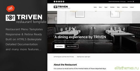 Triven - Restaurant & Winery Site Template