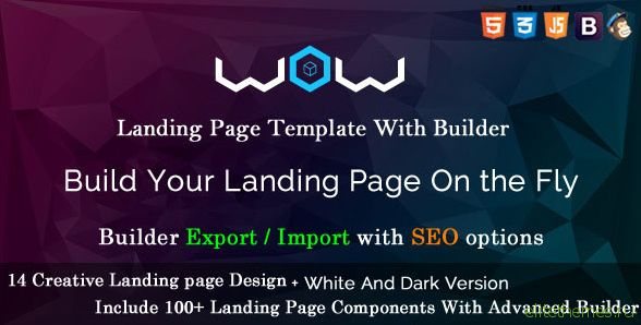 WOW Landing Page Template with Page Builder