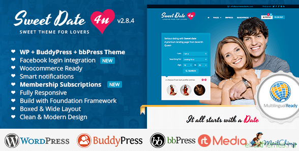 Sweet Date v2.8.2 - More than a WordPress Dating Theme