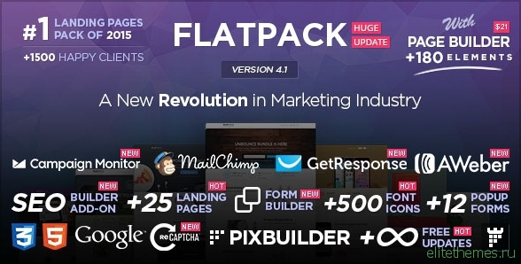 FLATPACK v4.1 – Landing Pages Pack With Page Builder
