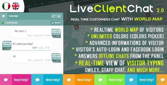 Live Client Chat v2.0 - Help Chat With Visitors Map