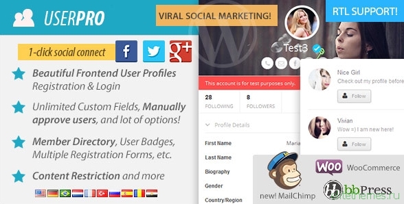 UserPro v2.55 - User Profiles with Social Login
