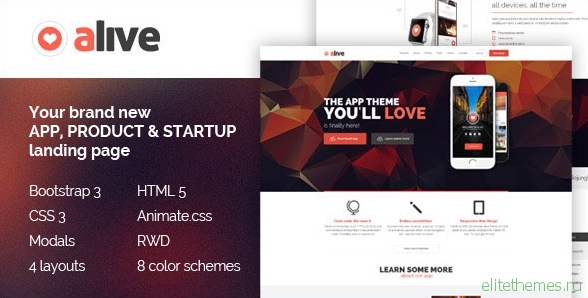Alive - Responsive Bootstrap HTML5 App Landing Page