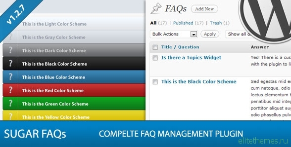 Sugar FAQs v1.3.1 - WordPress FAQ Management Plugin