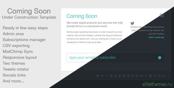 Coming Soon - Themeforest Template
