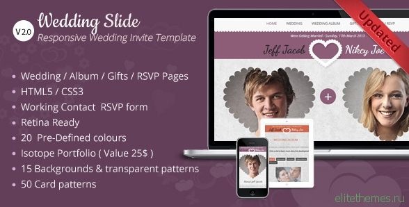 Wedding Slide Responsive Wedding Invite Template