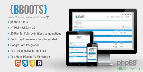 BBOOTS - Themeforest HTML5/CSS3 Fully Responsive PhpBB3 Theme