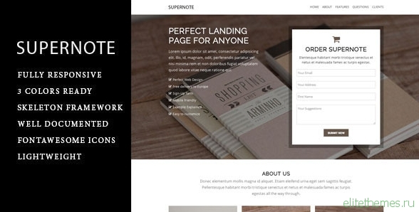 Supernote - One Page Landing Page