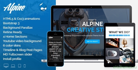 Alpine - Responsive One Page Parallax Drupal Theme