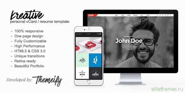 Kreative - Personal Vcard & Resume HTML Template