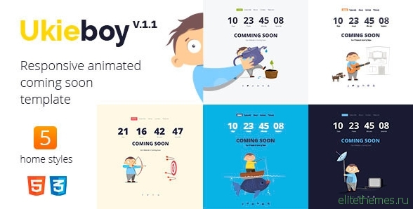 UkieBoy - Responsive Animated Coming Soon Template