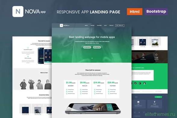 Nova - Responsive App Landing Page