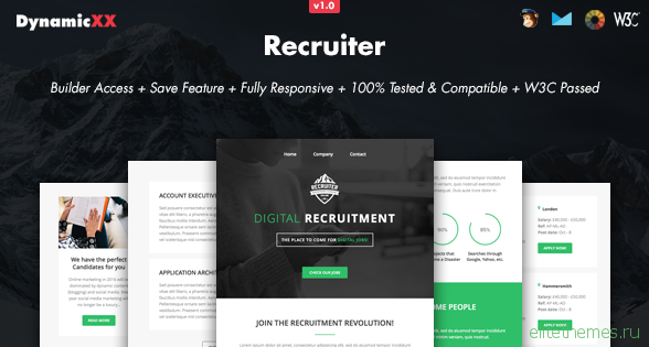 Recruiter - Responsive Email + Online Builder