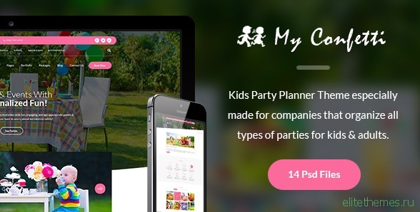 My Confetti - Kids Party Planner PSD Template