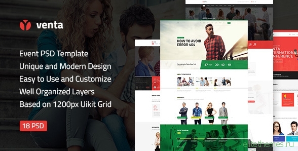 Venta — Event & Conference/Blog/Business PSD Template