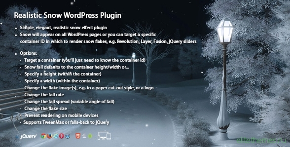 Realistic Snow v1.1 - WordPress Plugin