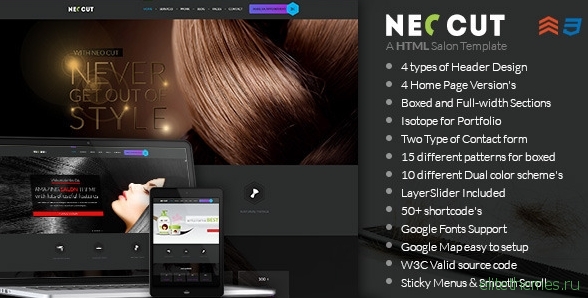 NEO CUT - Hair Style Salon HTML5 Template