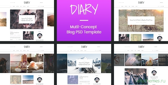 Diary | Personal Blog PSD Template