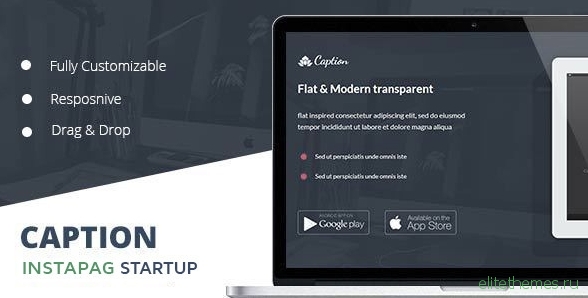 Caption Flat Startup Landing Page