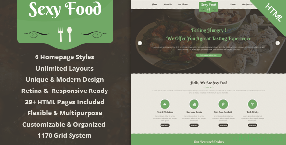 Sexy Food - Food & Restaurant HTML Template