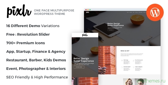 Pixlr - Premium One Page Multipurpose WordPress Theme