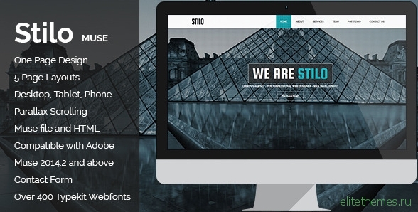 Stilo - Creative Parallax One Page MUSE Template