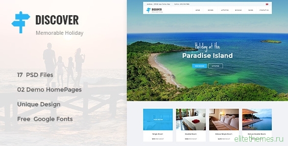 DISCOVER - Beach, Forest, Countryside Hotel & Resort PSD Template