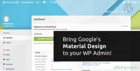 Material WP v0.0.38 - Material Design Dashboard Theme