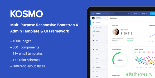 KOSMO - Multi-Purpose Responsive Bootstrap 4 Admin Dashboard Template + Angular 4 Starter Kit - Updated