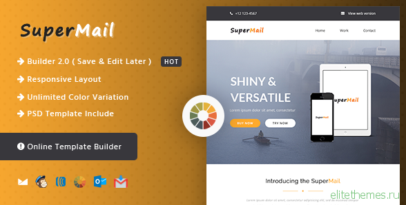 Responsive Email + Online Template Builder - SuperMail Agency
