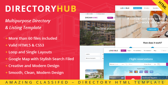 DirectoryHub - Multipurpose Bootstrap 4 Directory and Listing HTML Template