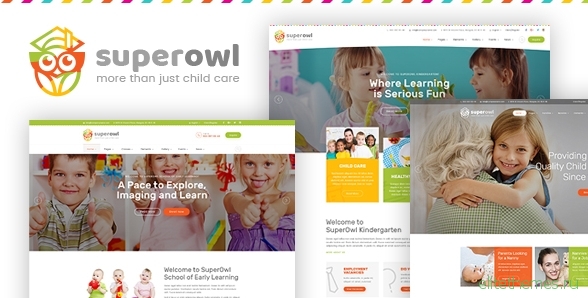 SuperOwl - Kindergarten, School of Early Learning, Nanny Agency PSD Template
