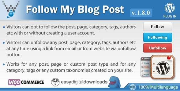 Follow My Blog Post WordPress Plugin v1.8.0