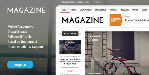 Gazeta v1.2 - News & Magazine Drupal 8 Theme