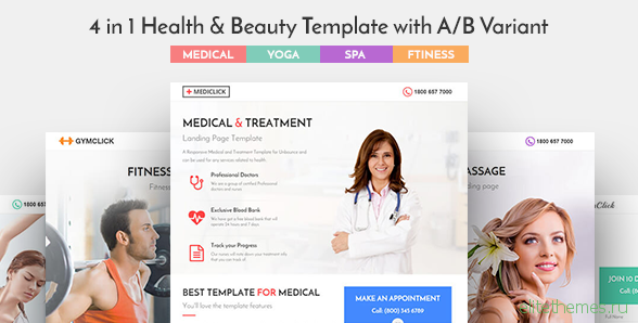 Medical, Spa, Yoga & Fitness Landing Page Template