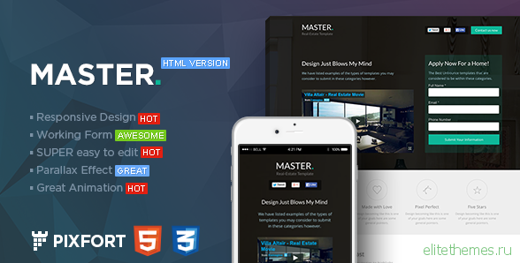 MASTER - Real Estate HTML Landing Page