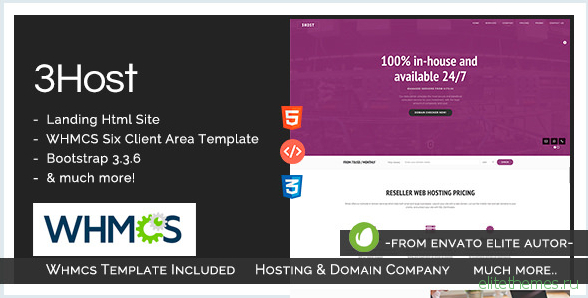 3Host - Hosting Domain Landing Page with WHMCS