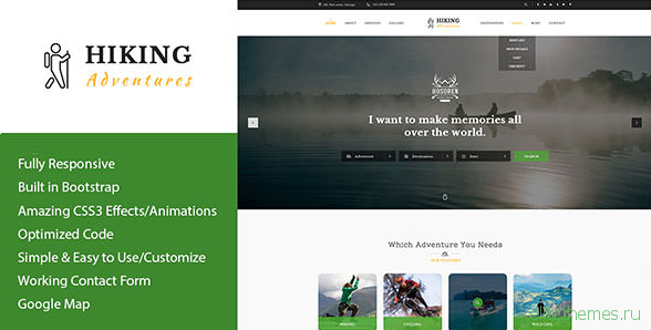 Hiking Adventures v1.0 - Outdoors & Hiking HTML Template