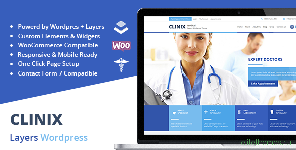 Clinix Medical v1.2.1 - Layers Woocommerce WordPress Theme