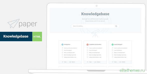 Paper v1.0 - knowledge base Bootstrap4 HTML Template