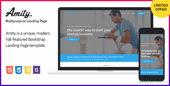 Amity - HTML5 Bootstrap Landing Page Templates