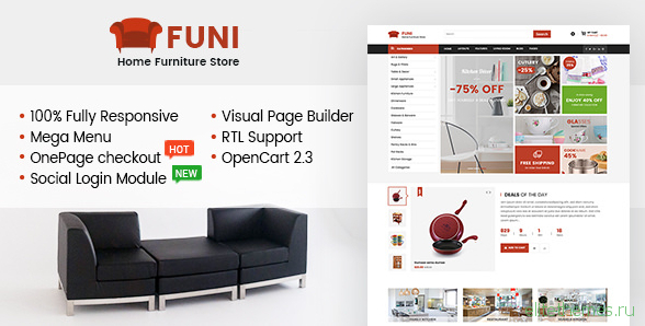 Funi - Drag & Drop eCommerce OpenCart 3 & 2.3 Theme