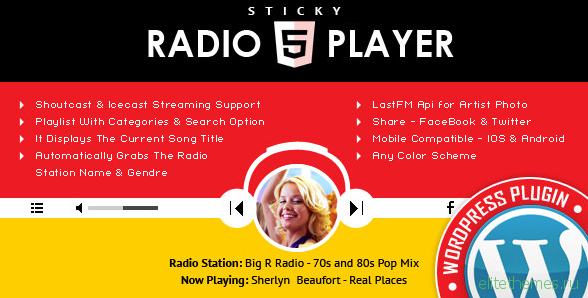 Sticky Radio Player WordPress Plugin v1.5.0.1